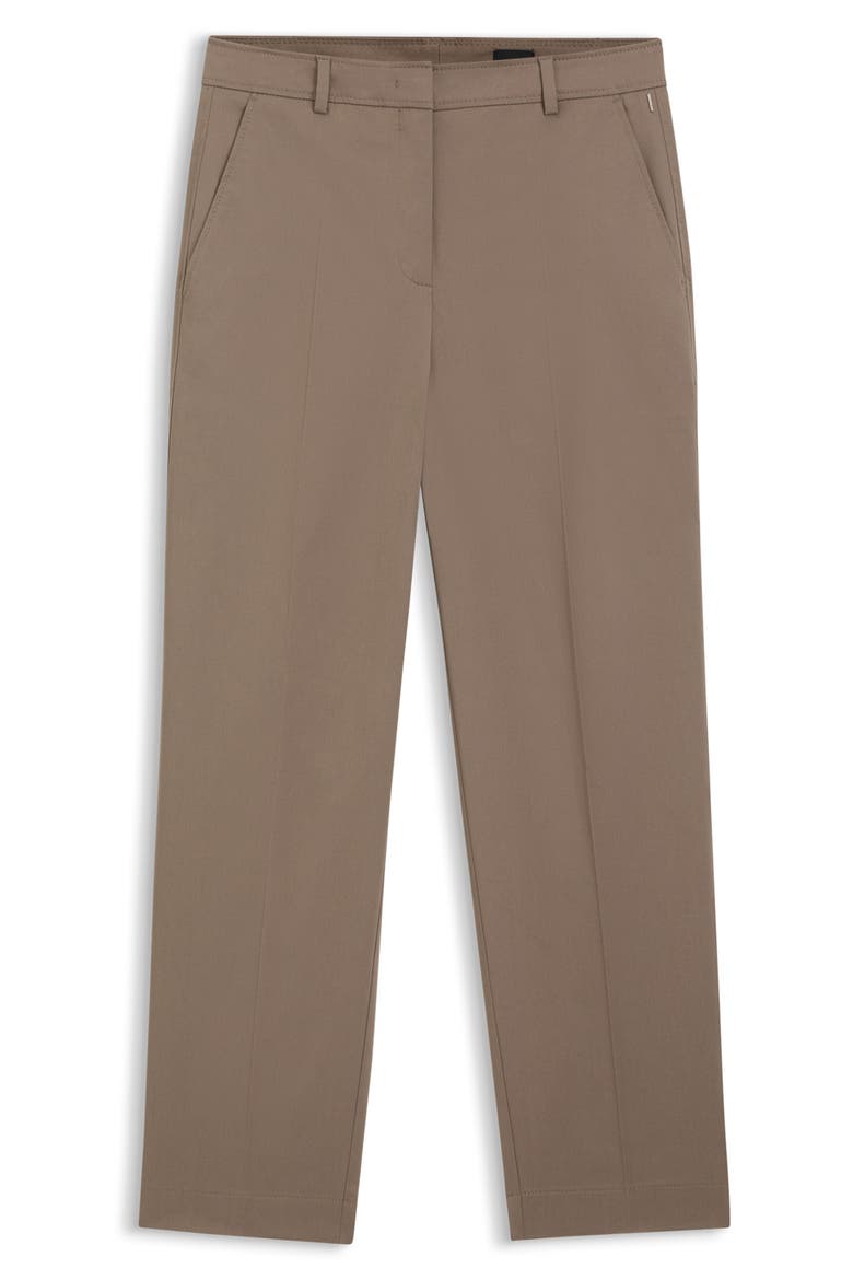Tecarino Stretch Cotton Ankle Career Pants, Alternate, color, WALNUT