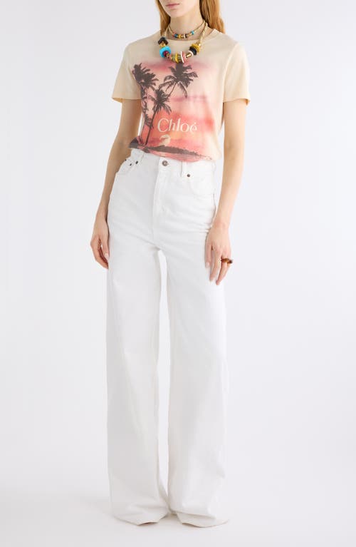 Chloé High Waist Wide Leg Jeans In White