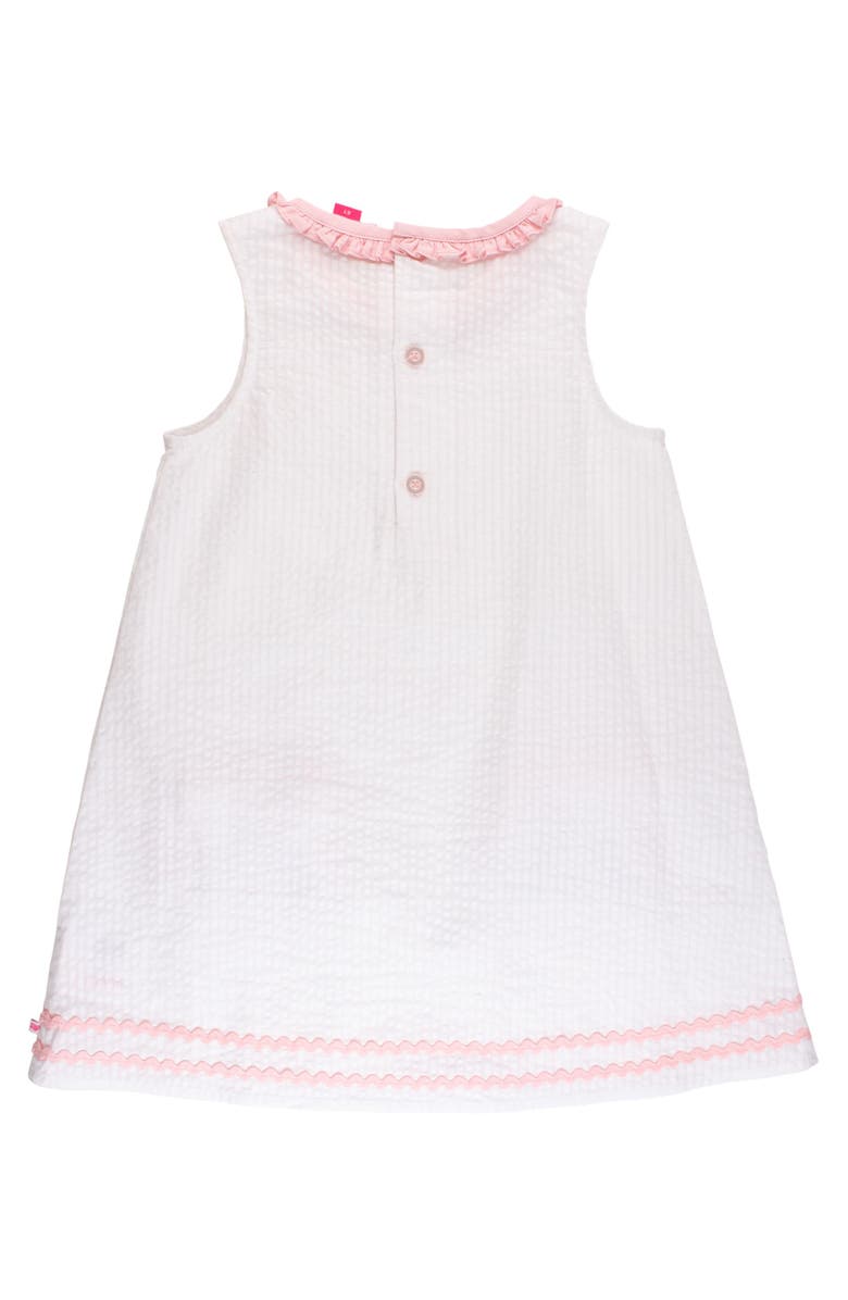RuffleButts Seersucker Ruffle Pocket Dress, Alternate, color, Pink Bunny Ears Seersucker