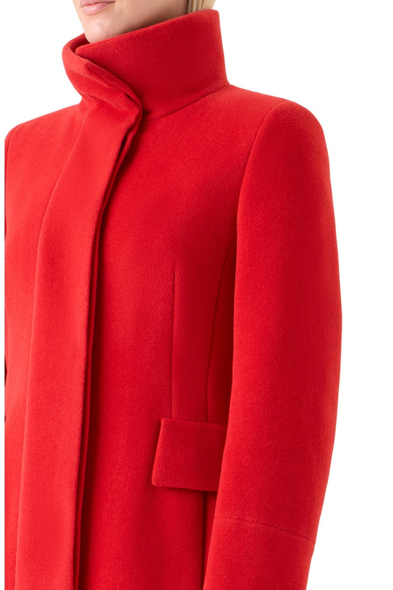 Stand Collar Wool Blend Fleece Coat, Alternate, color, 006 RED