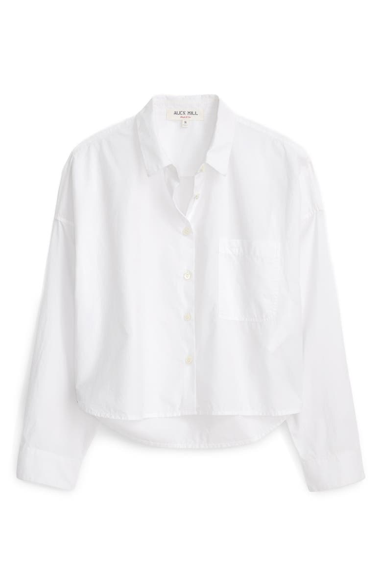 Alex Mill Cropped Button Front Shirt, Alternate, color, White