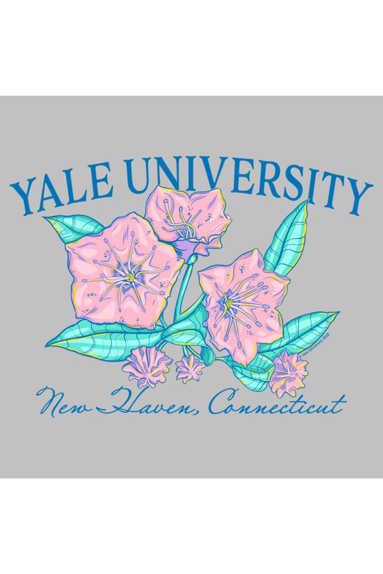 Women's Yale University Floral School Logo  Graphic T-Shirt, Alternate, color, Athletic Heather