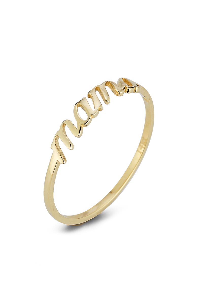 Ember Fine Jewelry 14K Gold Mama Script Ring, Alternate, color, Gold
