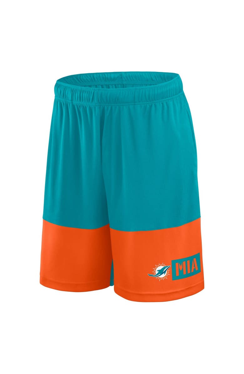 FANATICS Men's Fanatics Aqua/Orange Miami Dolphins Big & Tall Best of the Best Performance Shorts, Alternate, color, Aqua
