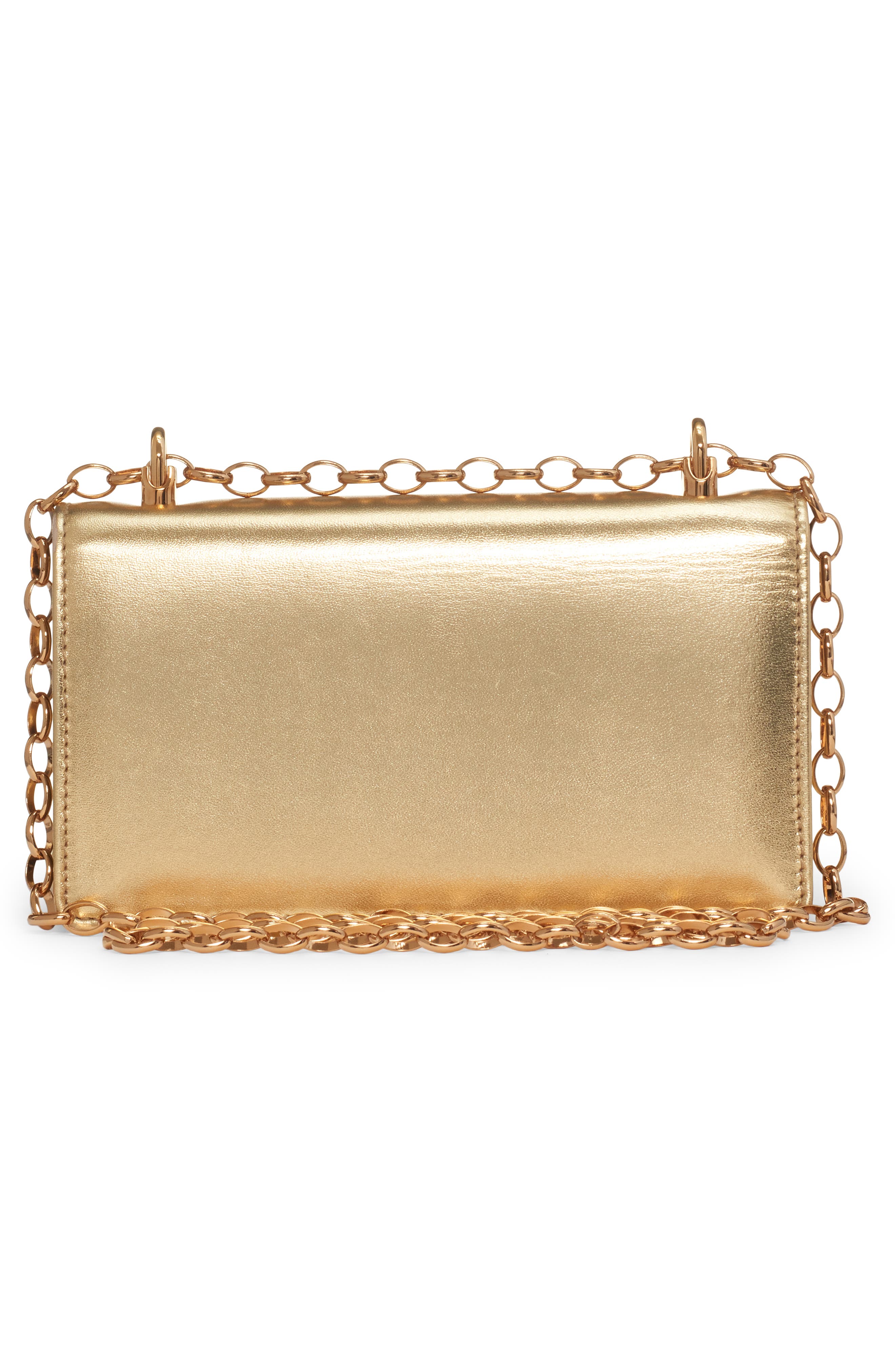 Dolce&Gabbana Logo Metallic Leather Crossbody Bag, Alternate, color, 