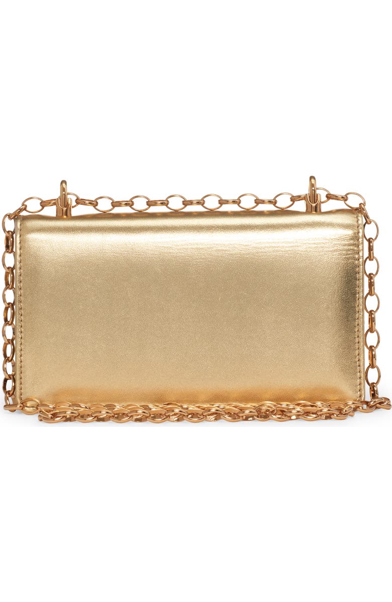 Dolce&Gabbana Logo Metallic Leather Crossbody Bag, Alternate, color,