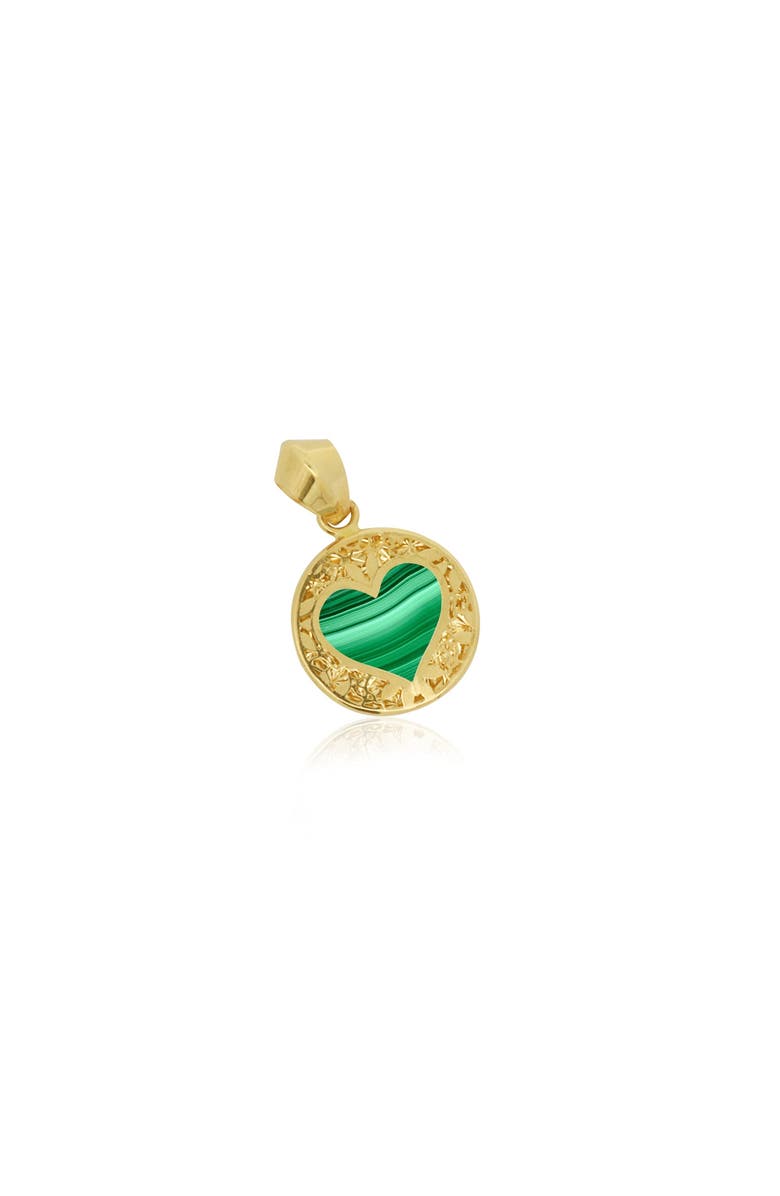The Lovery Fine Jewelry Malachite Lace Heart Charm, Main, color, Malachite
