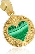 The Lovery Fine Jewelry Malachite Lace Heart Charm