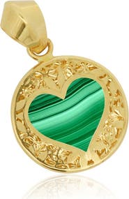 The Lovery Fine Jewelry Malachite Lace Heart Charm