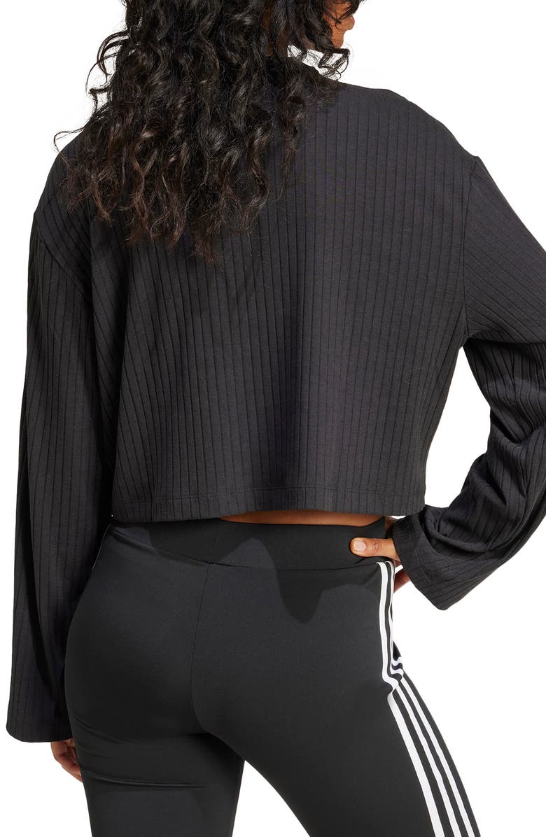 adidas Originals Essentials Trefoil Logo Rib Crop Top, Alternate, color, 
