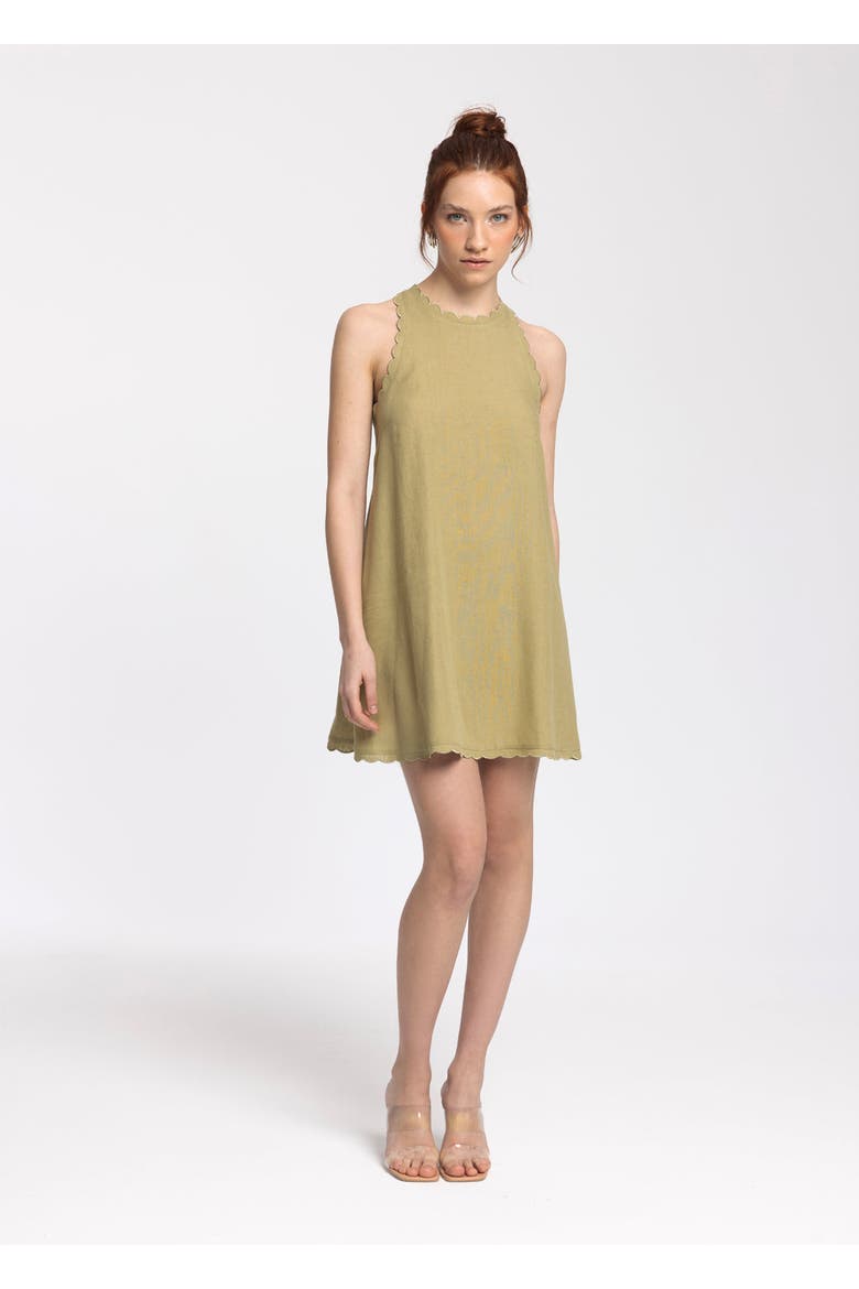 Calia Linen Blend Sleeveless Fit & Flare Mini Dress, Alternate, color, Light Green