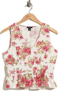 Halogen® Babydoll Peplum Shell