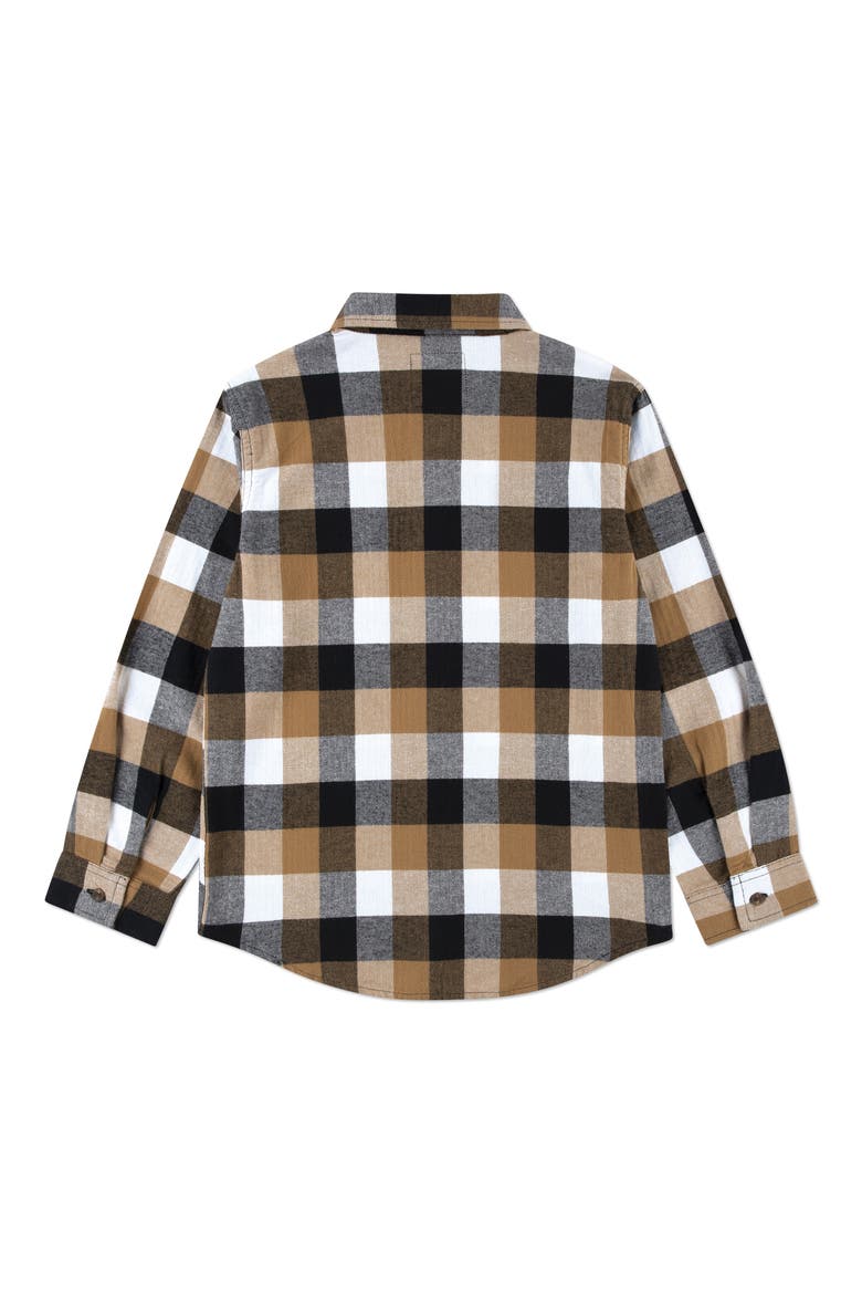 Kids' Buffalo Check Flannel Shirt, Alternate, color, JET BLACK