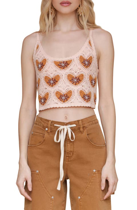 Heart Crochet Crop Tank