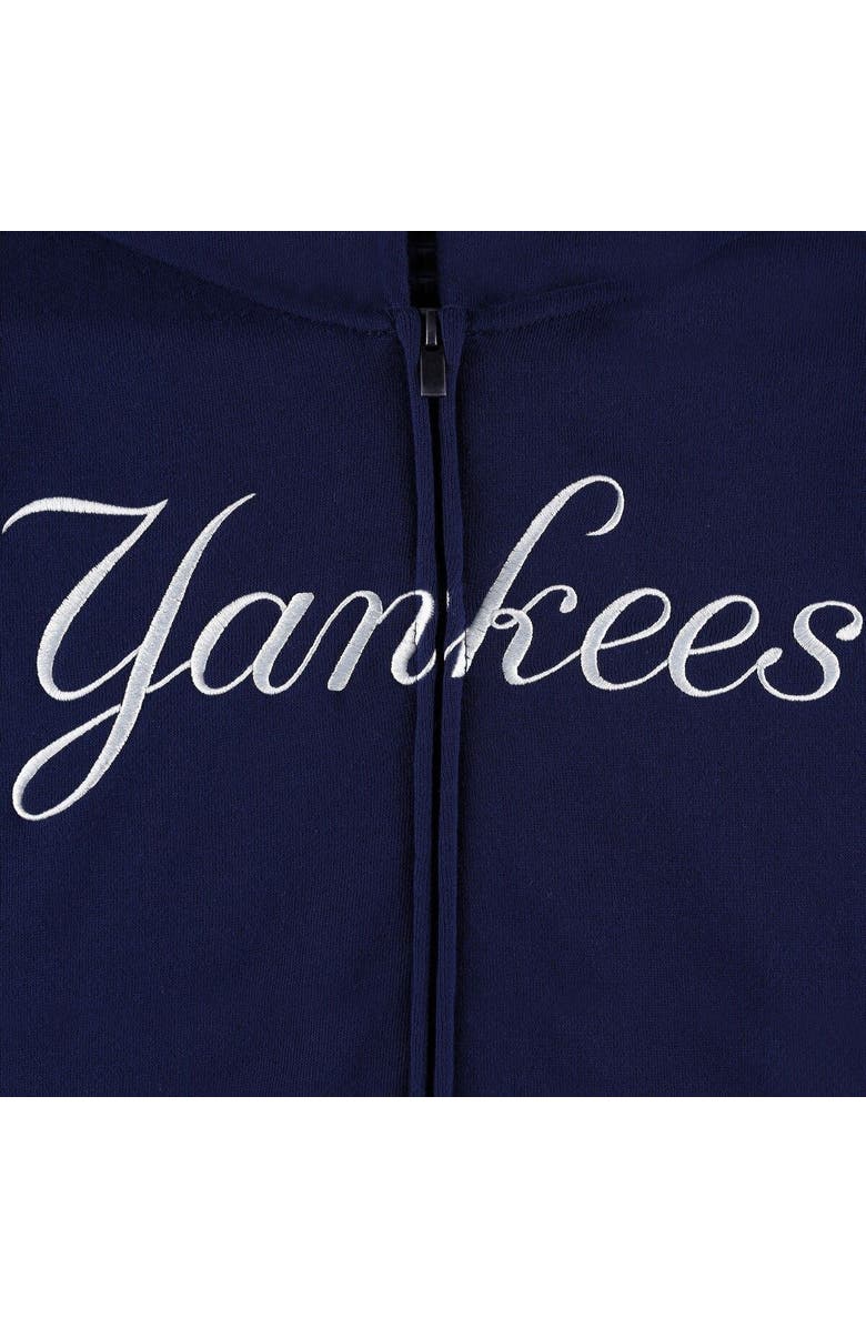 Outerstuff Youth Navy New York Yankees Wordmark Full-Zip Fleece Hoodie, Alternate, color, 