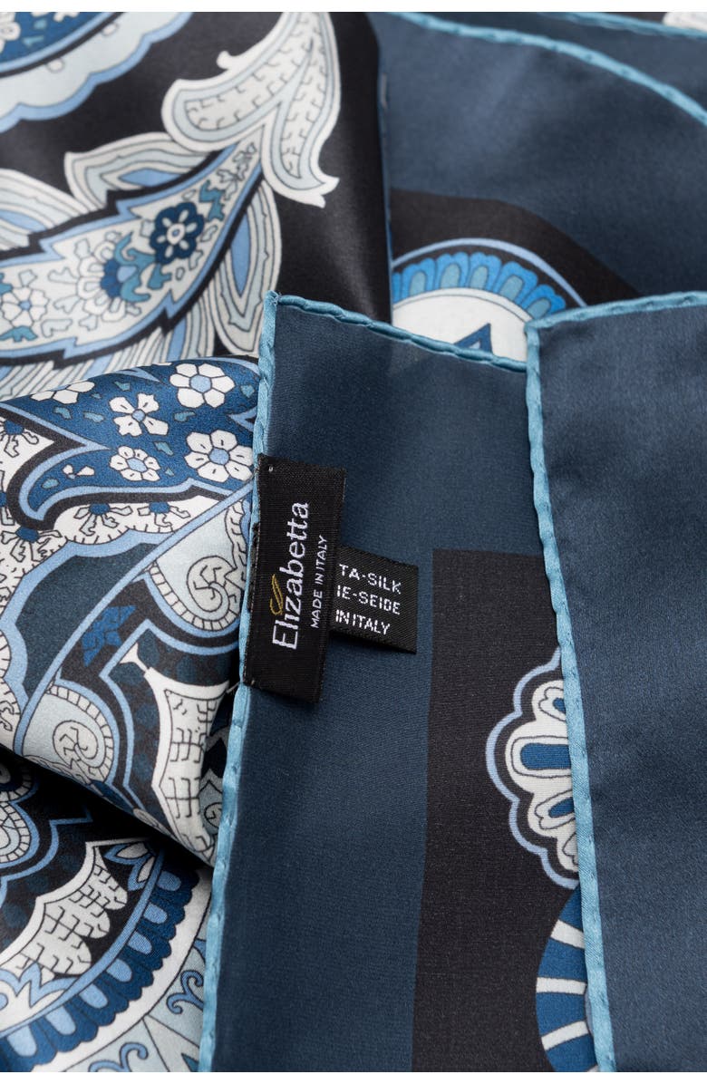 Elizabetta Malta - Hand Rolled Silk Foulard for Women, Alternate, color, Royal Blue