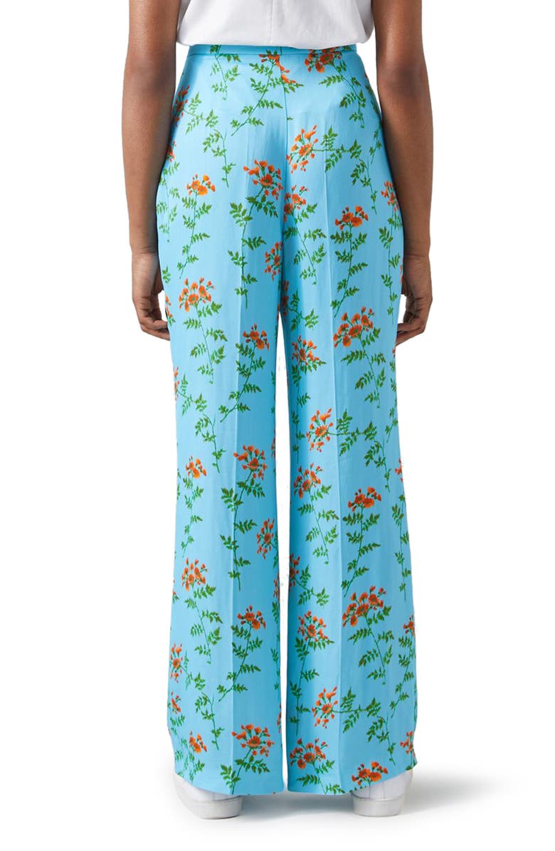 LK Bennett Esme Norse Floral Wide Leg Trousers, Alternate, color, Norse Blue Multi