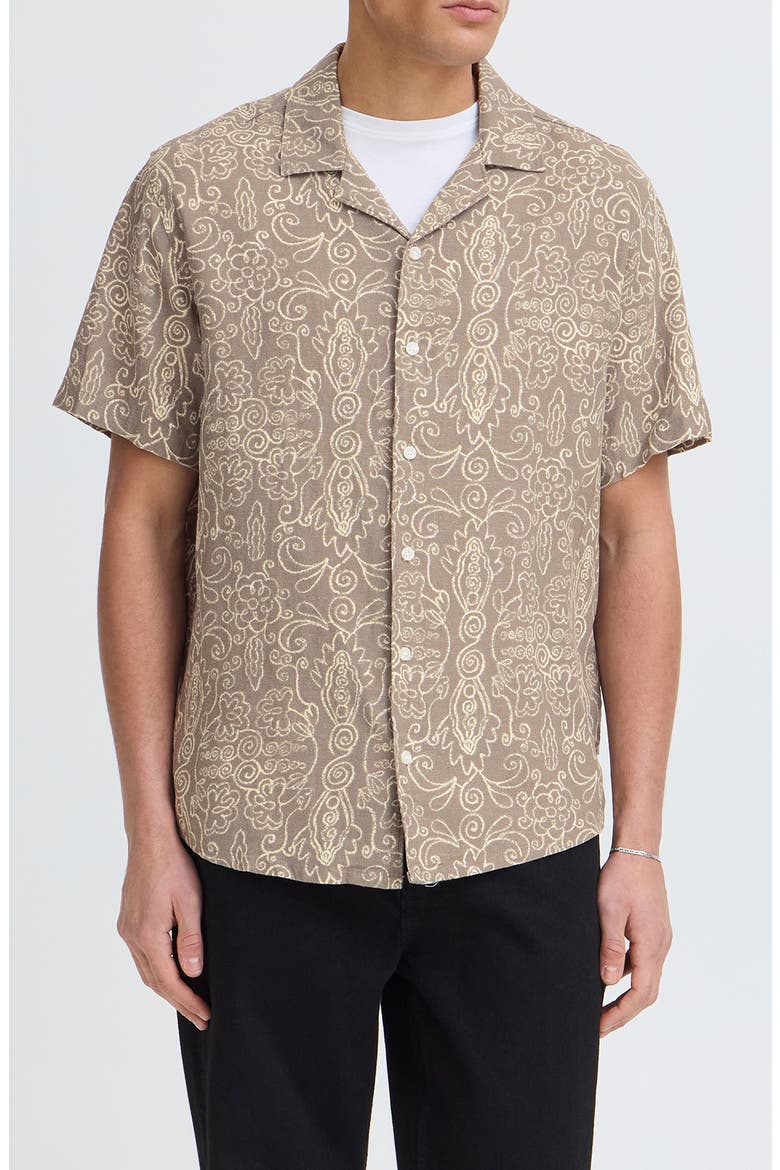 Utkolt Floral Camp Shirt, Main, color, DRIFTWOOD