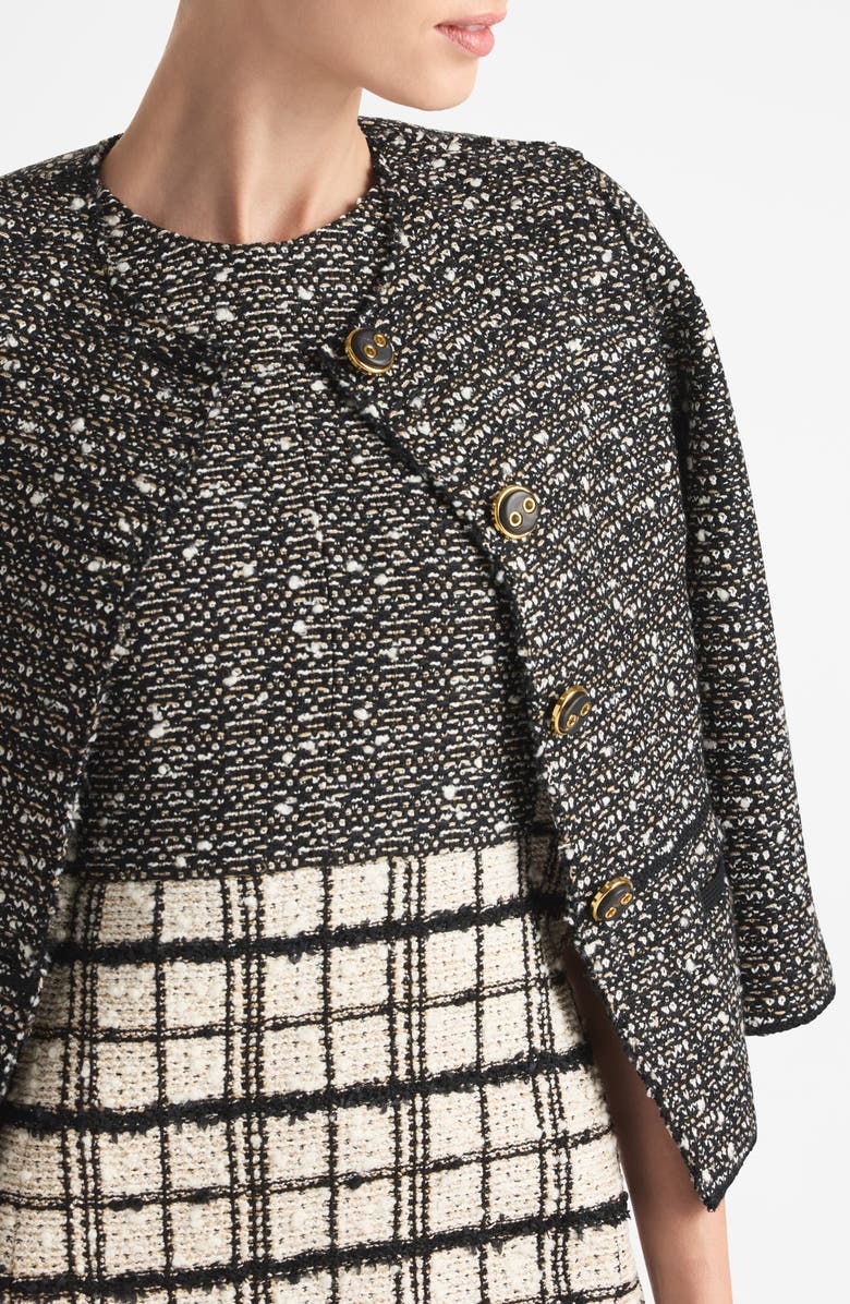 ST. JOHN Tweed Jacket, Alternate, color, Ecru/ Black Multi
