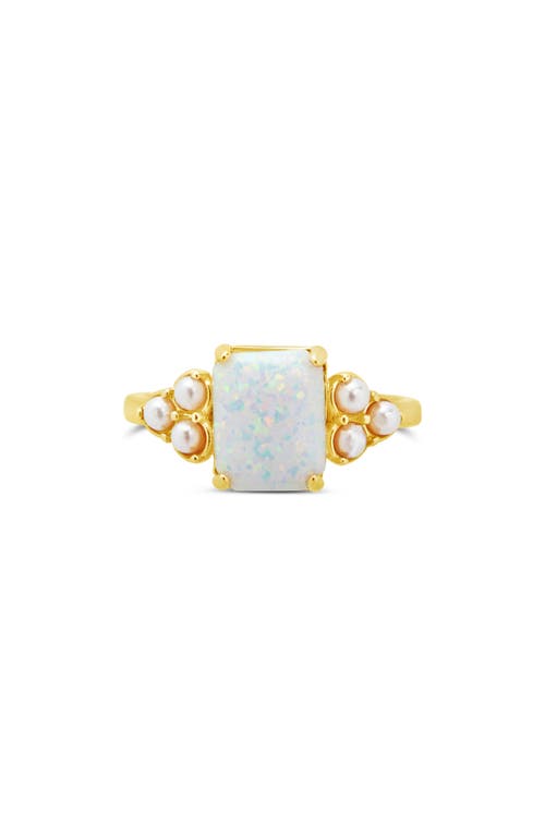 Sterling Forever Lana Faux Pearl & Opal Ring