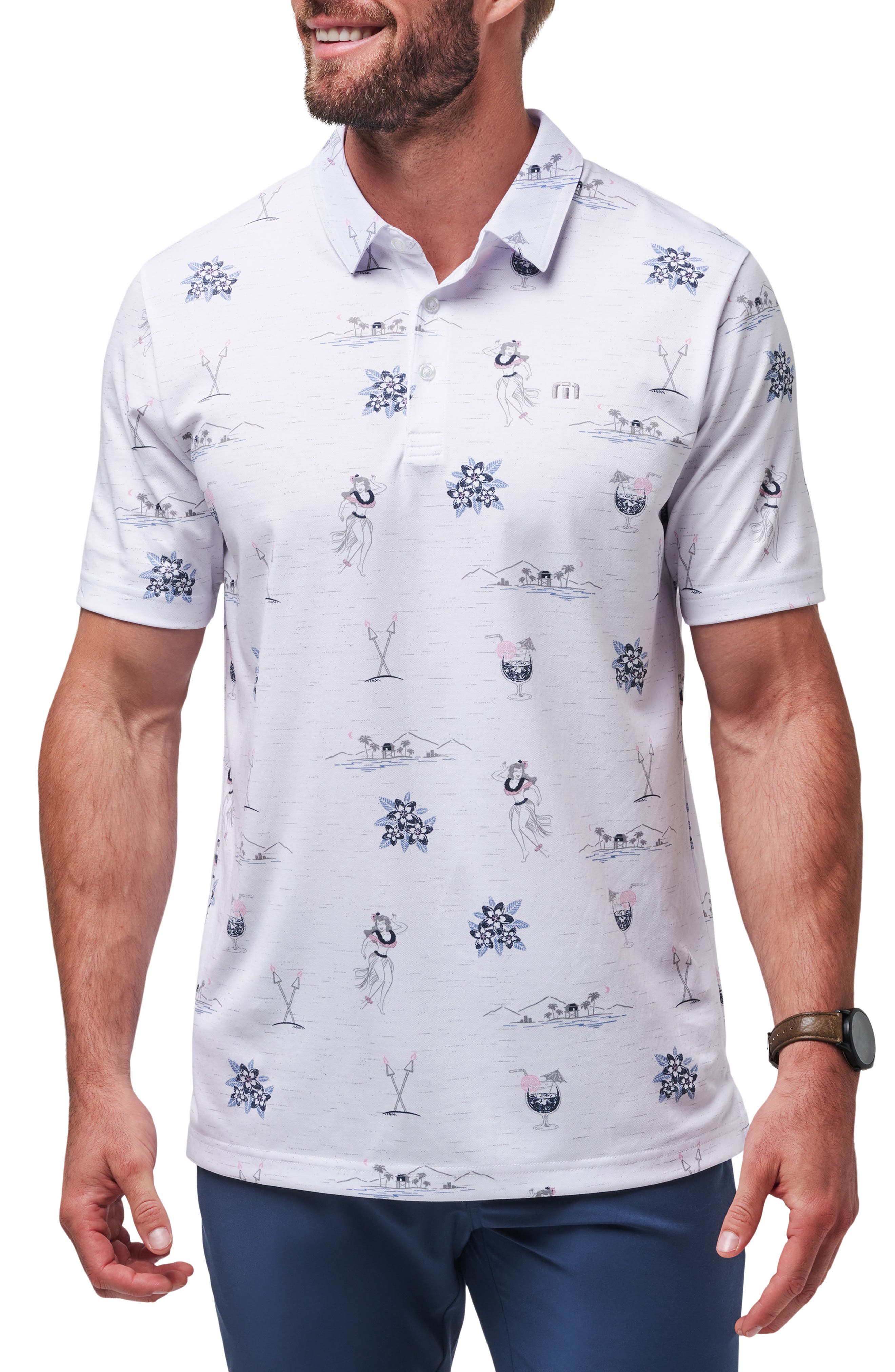 TravisMathew Island Paradise Tropical Print Polo
