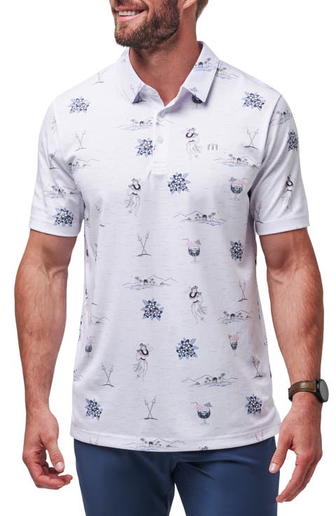 Island Paradise Tropical Print Polo
