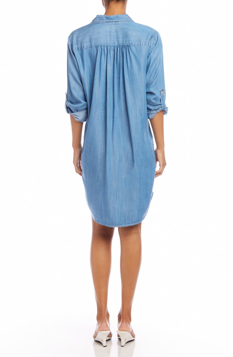 Karen Kane Long Sleeve Chambray Shirtdress, Alternate, color,