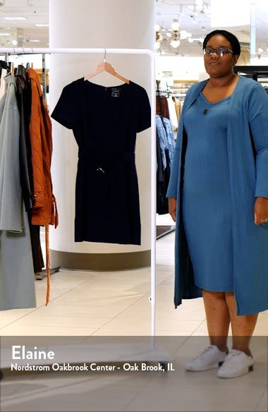 Club Monaco Square Neck Belted Sheath Dress (Women) | Nordstromrack