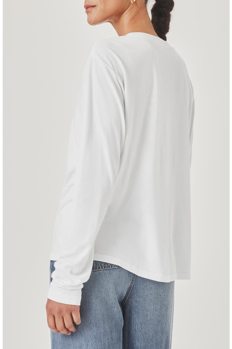 Lila Long Sleeve Cotton Top, Alternate, color, WHITE