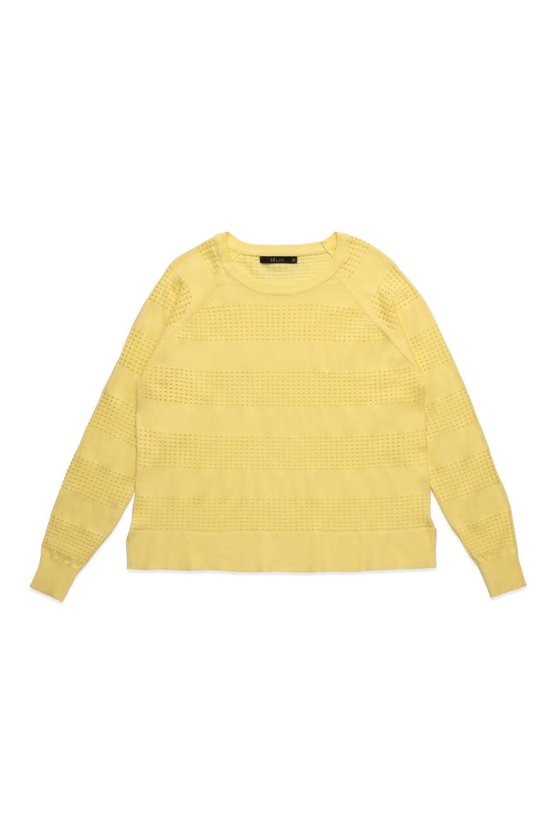 Creta Openwork Sweater, Alternate, color, BUTTER