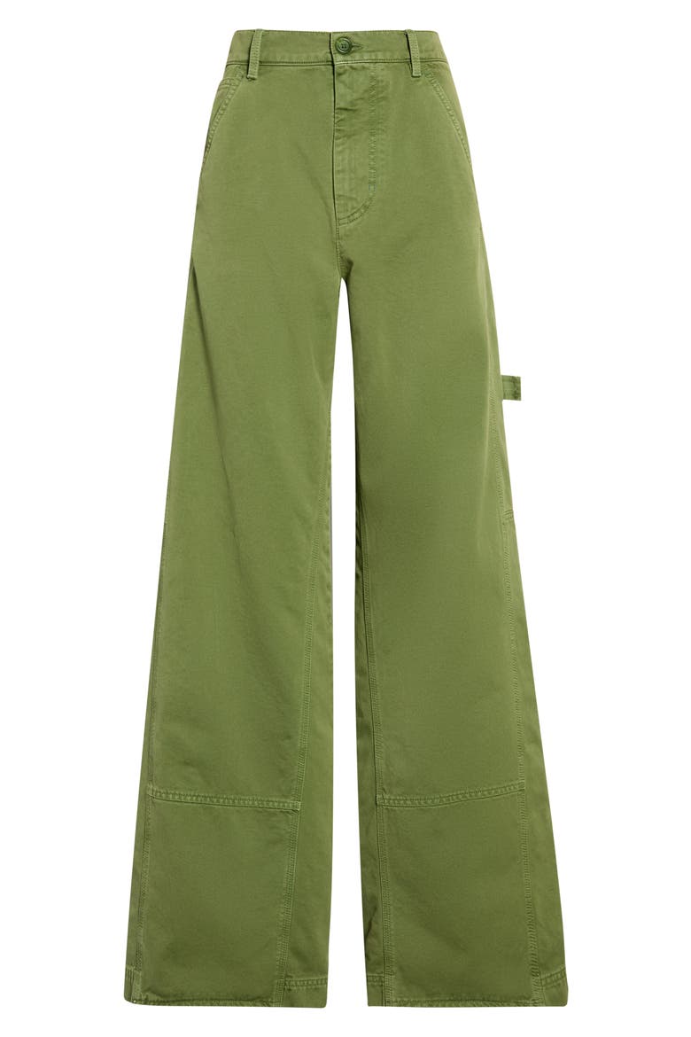 Garment Dyed Cotton Wide Leg Pants, Main, color, 00V44 GARDEN GREEN