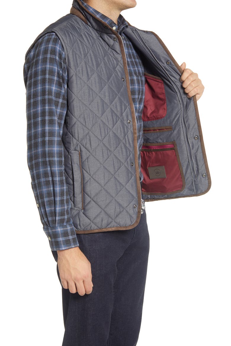 Essex Water Repellent Quilted Traveler Vest, Alternate, color, IRON