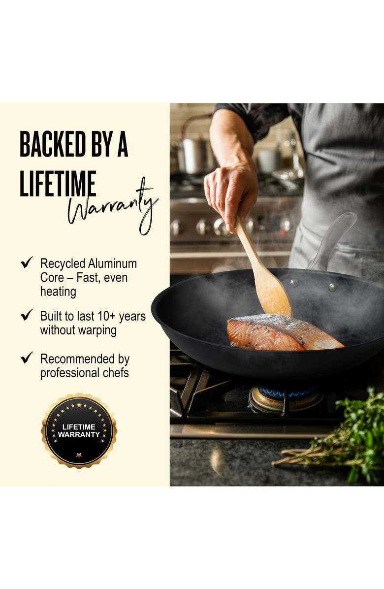 Alva Black Angus Carbon Steel Frying Pan, Alternate, color, Blue 11-Inch