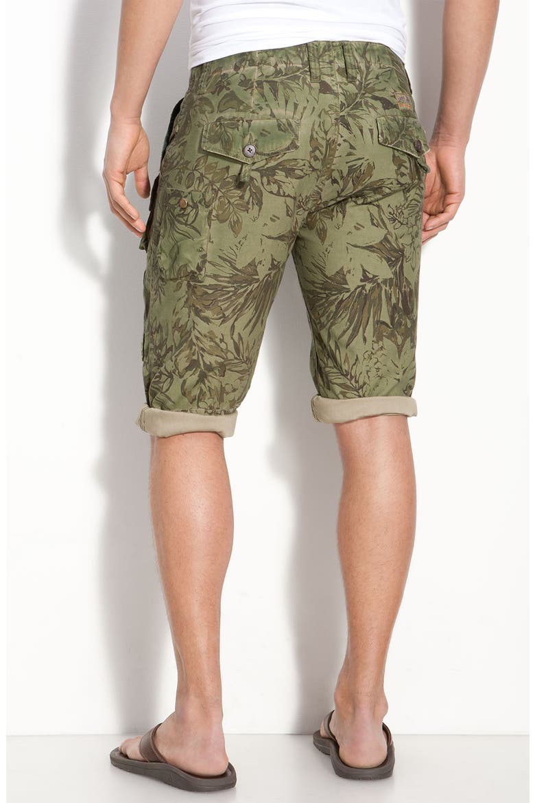 Floral Camo Cargo Shorts, Alternate, color, LAGOON GREEN