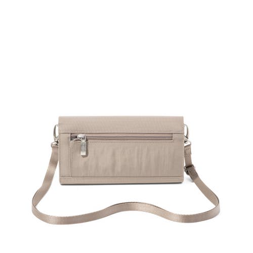Baggallini Coastal Flip Lock Rfid Phone Wallet Crossbody Bag In Neutral