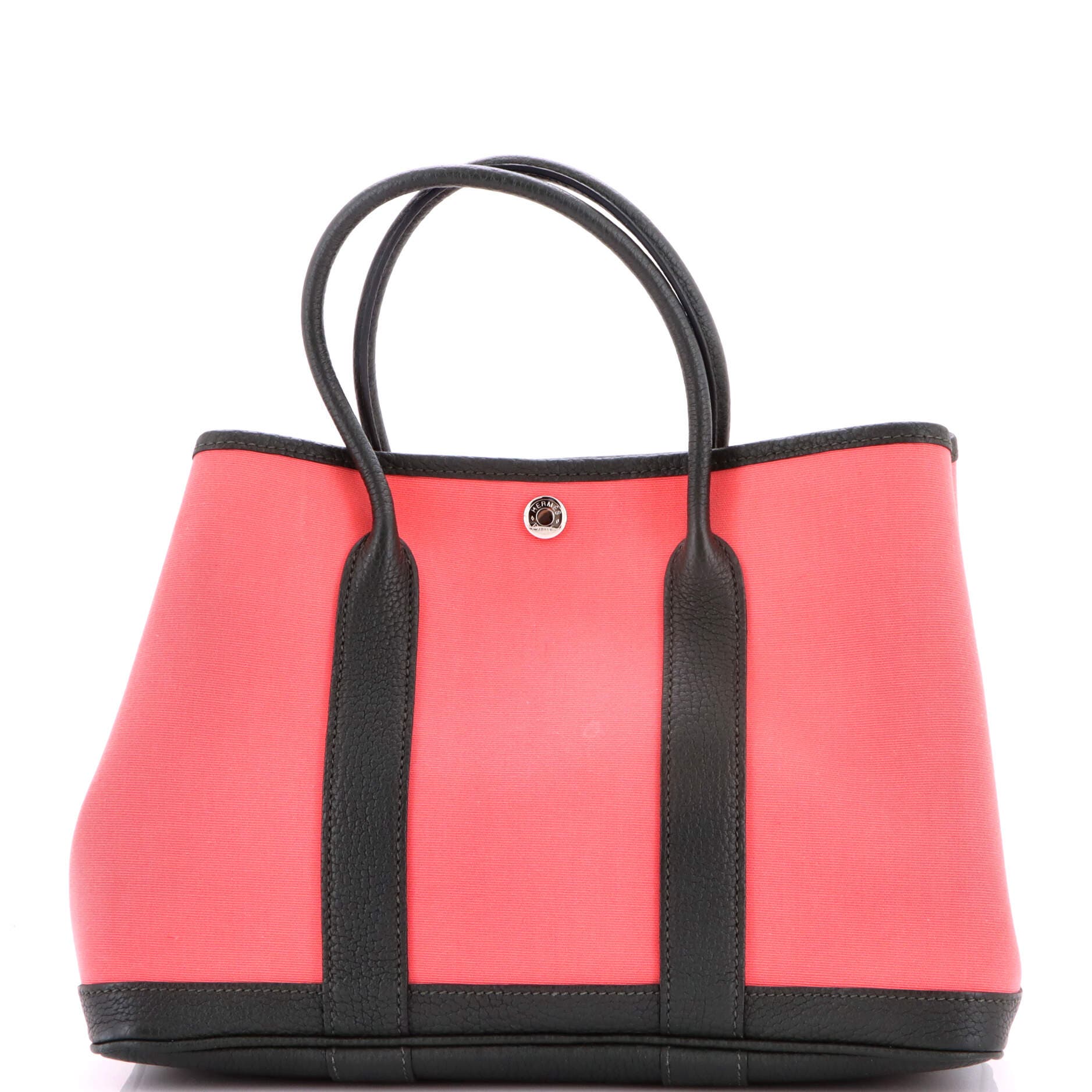 Pre-Owned Hermes Garden Party Tote Toile and Leather 30, Main, color, Rose Azalee