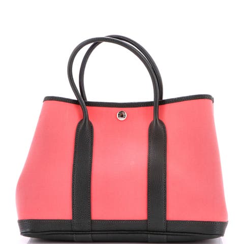 Garden Party Tote Toile and Leather 30