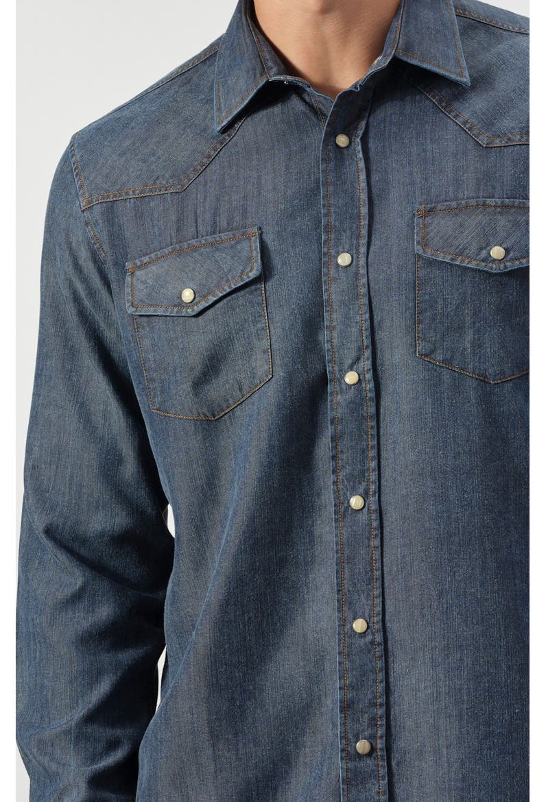 Snap-Up Denim Western Shirt, Alternate, color, INDIGO