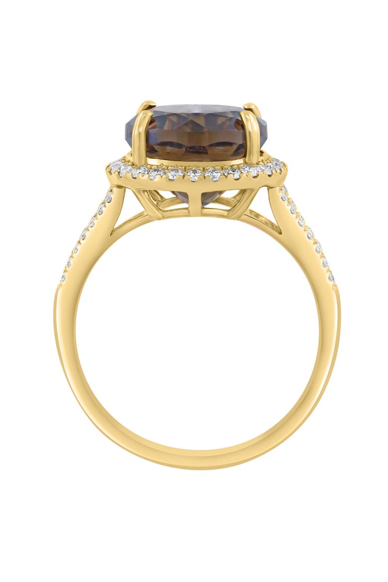 Smoky Quartz & Diamond Ring, Alternate, color, BROWN