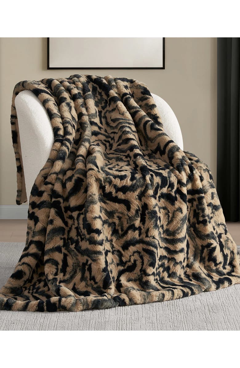 Nine West Evelyn Brushstrokes Oversize Blanket, Alternate, color, Evelyn Brushstrokes Brown