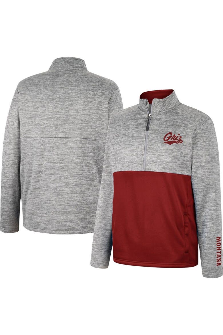 Men's Colosseum Gray Montana Grizzlies John Half-Zip Jacket, Main, color, Gray