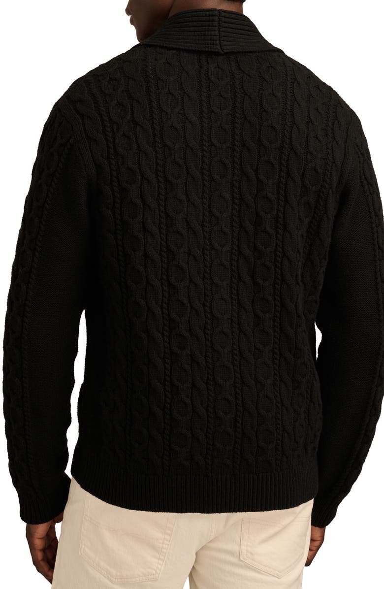 Lucky Brand Cable Cotton Blend Shawl Collar Cardigan, Alternate, color, 