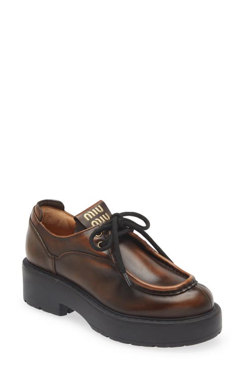 ローファー・オックスフォード MiuMiu FW25 Miu Miu Loafers (5D123EF005 3F33 F0038) Women's Miu Miu Loafers & Oxfords | Nordstrom