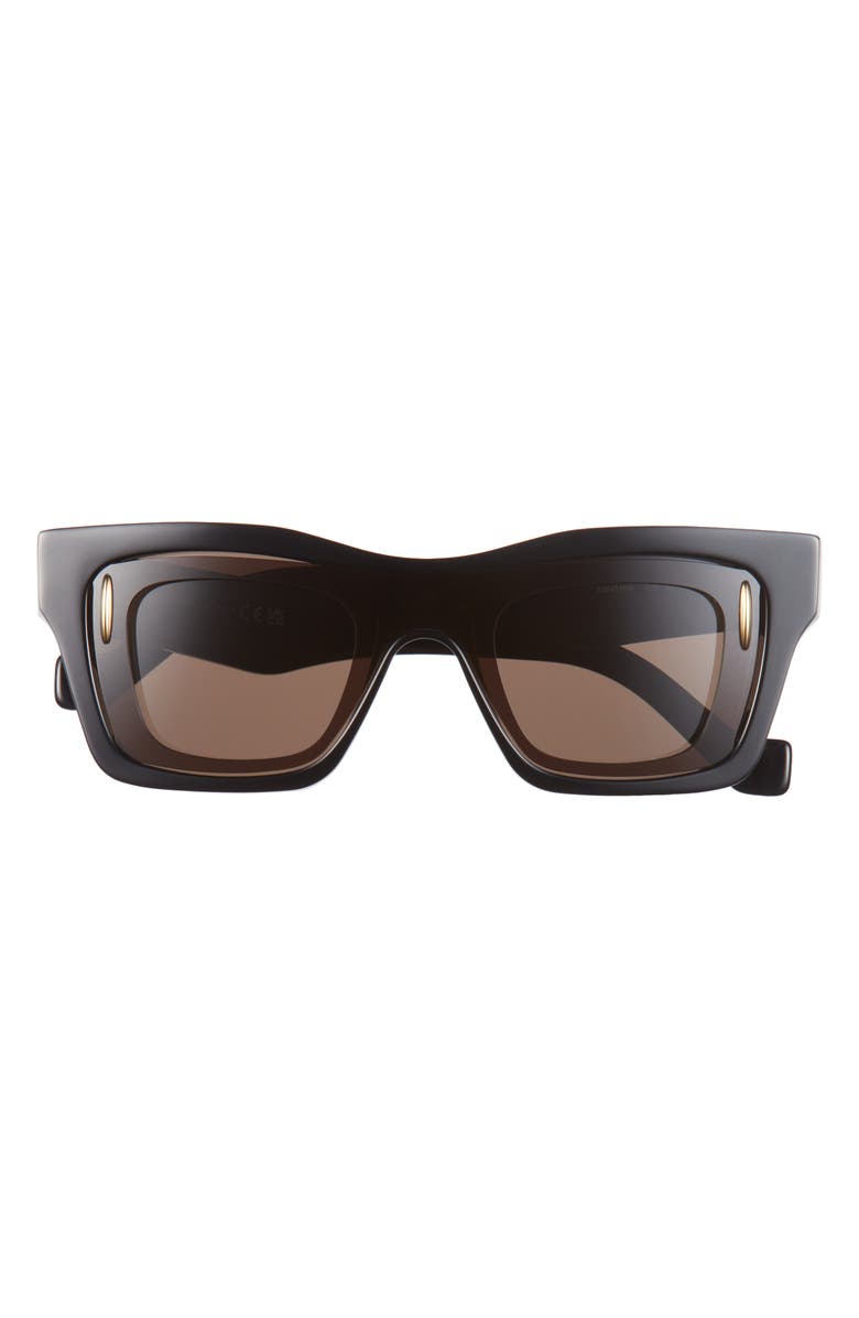 Loewe Signature Geometric Sunglasses, Main, color, Shiny Black / Brown