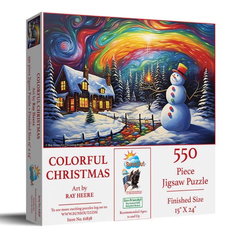 Colorful Christmas 550 piece Jigsaw Puzzle for Adults