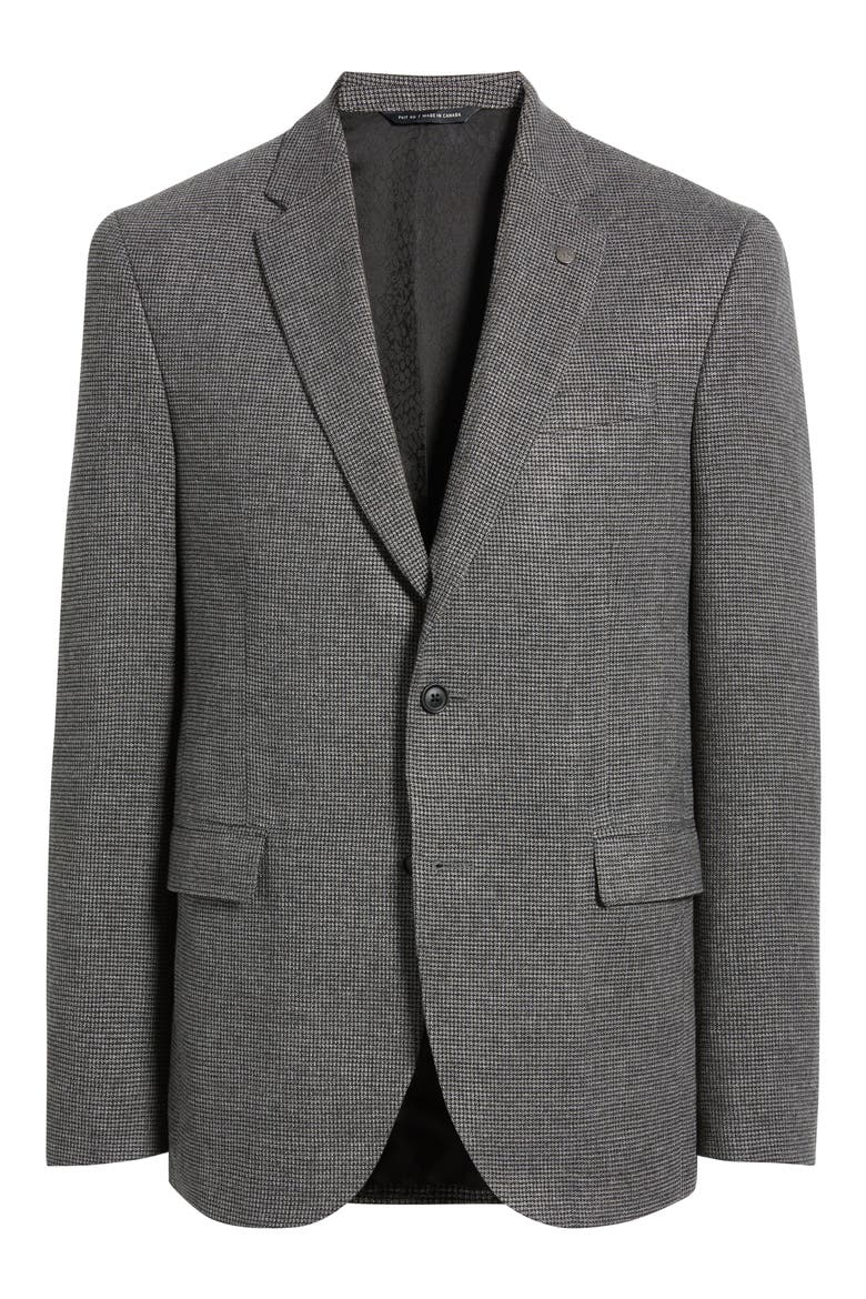 Ross Slim Fit Grey Micro Houndstooth Sport Coat, Alternate, color, GREY