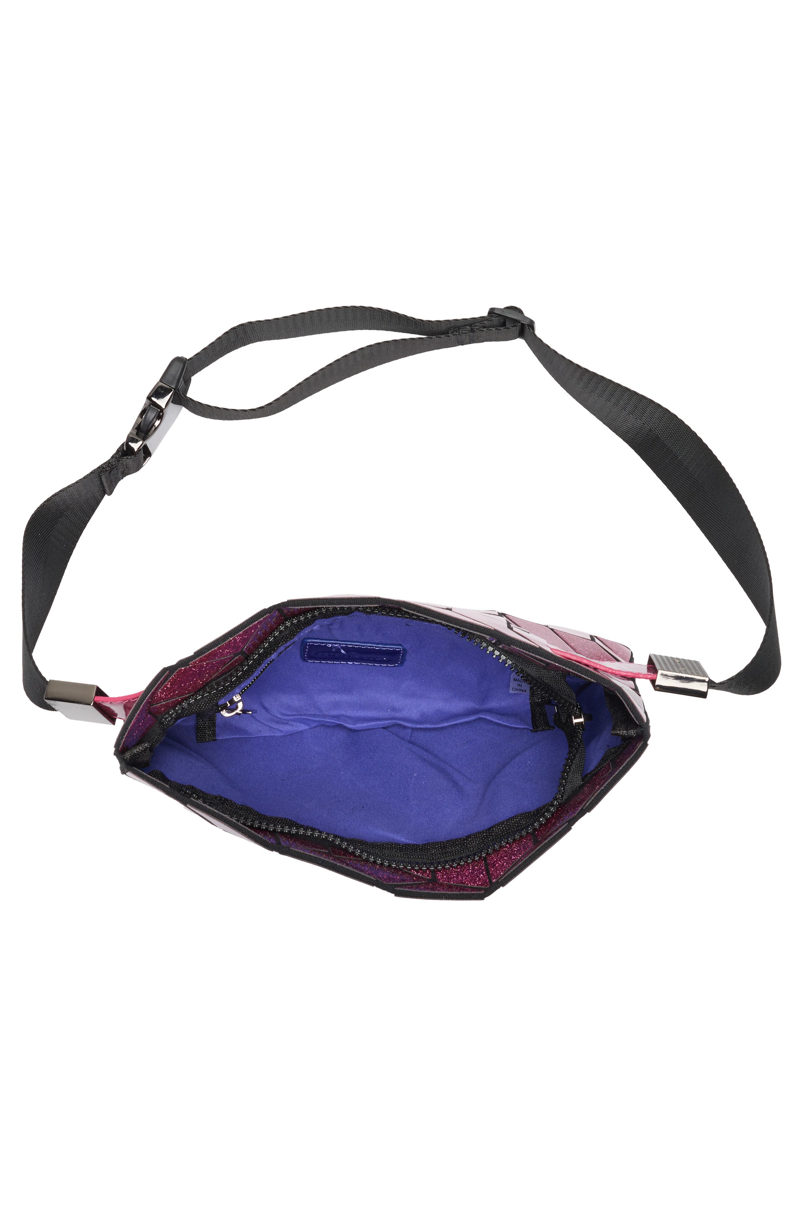 Glitter Geo Belt Bag, Alternate, color, HOT PINK GLITTER