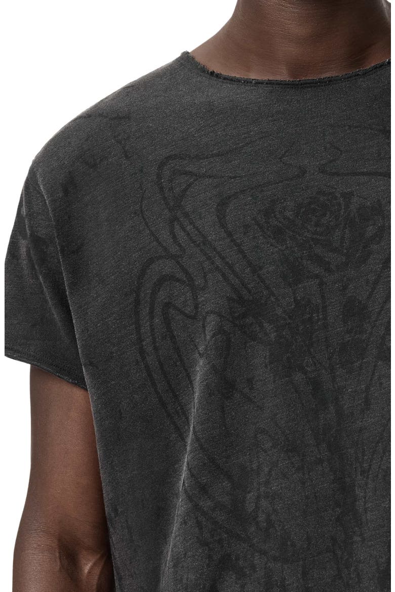 Relaxed Fit Raw Edge Organic Cotton T-Shirt, Alternate, color, CHARCOAL