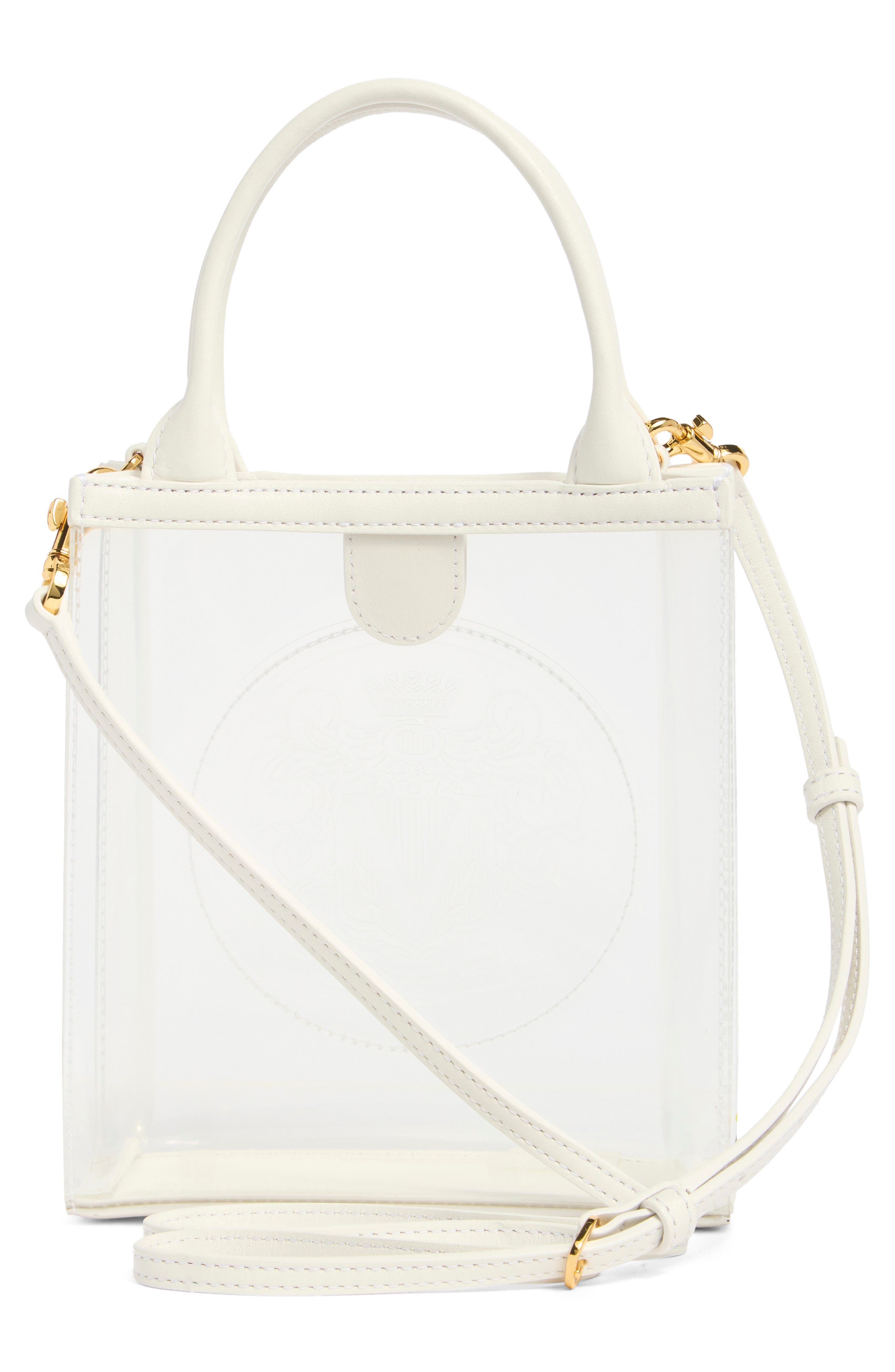 Veronica Beard Small Clear Shopper, Alternate, color, Transparent/ Off White