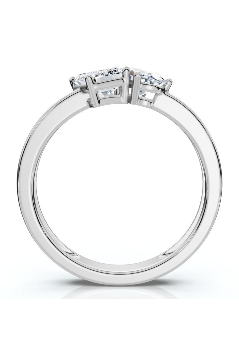 Toi Et Moi 1ct Diamond Ring 14k Gold Lab Grown, Alternate, color, 14k White Gold